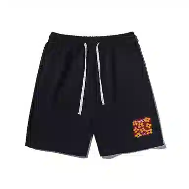 乱步 美式简约花朵印花设计百搭宽松阔腿舒适运动休闲短裤 男女同款