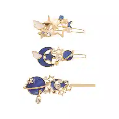 希铃 梦幻星空唯美星星月亮 亚克力 发夹 女款