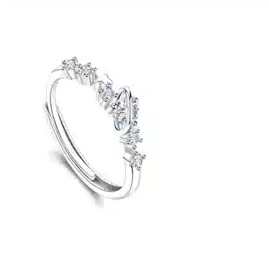 【S999银 免费刻字】 色菲尔 满糖甜心 轻奢锆石甜美少女感小众高级感设计 日常通勤开口可调节对戒 足银 戒指 男女同款情侣款