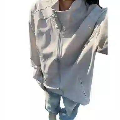 哲源 冰丝凉感网眼美式简约时尚纯色健身跑步运动高级感痞帅登山钓鱼服 速干防水防风防紫外线防晒服 男女同款