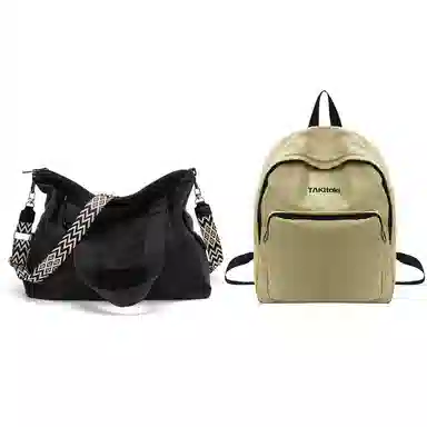 TAKI Casual Oxford Shoulder Bag Black