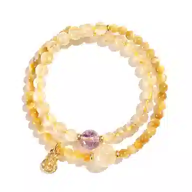 玄唐 招财进宝双圈新中式高级感时来运转财源广进处理 紫水晶 手串 男女同款情侣款