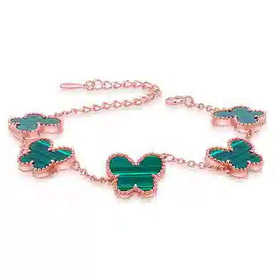 【好运蝴蝶|高品质】 匆匆那年 轻奢高级感 时尚百搭 精致简约 可调节 孔雀石 手链 女款