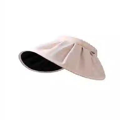 稻草人 夏季遮阳帽空顶贝壳太阳帽防紫外线黑胶大檐帽子 百搭简约显脸小 锦纶 防晒帽 女款