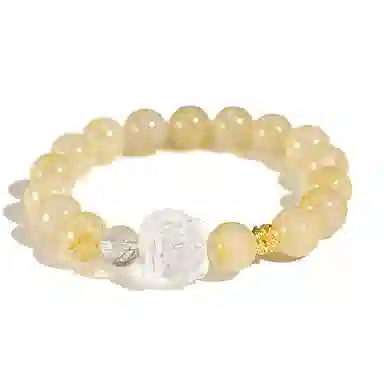 玄唐 国潮高级感时尚醒狮#好运处理 金发晶 水晶手串 女款