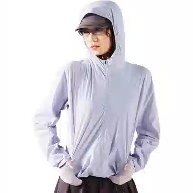 Lanqi Ice Shadow Hooded Sun Protection Jacket Light Purple