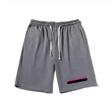 乱步 小众宽松复古字母胶布印花潮牌百搭运动透气休闲短裤 男女同款