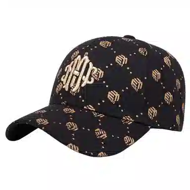 艾佳微 韩式金丝立体刺绣夏季透气显脸小运动遮阳防晒时尚 棉 鸭舌帽 男女同款情侣款