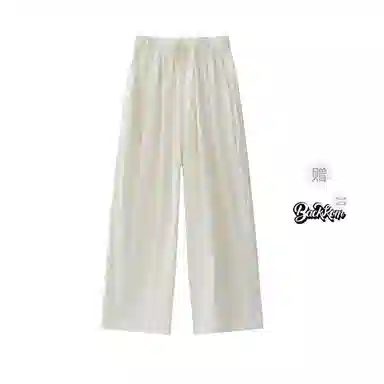 大卫贝肯 美式复古褶皱冰丝薄款肌理感山本裤潮流宽松简约百搭松弛慵懒垂坠感舒适亲肤凉爽透气阔腿休闲裤 男女同款