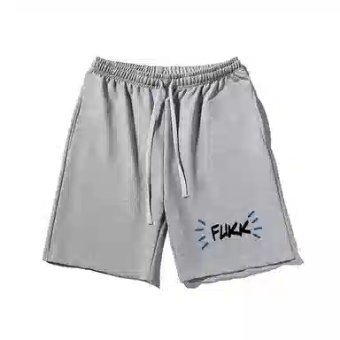 乱步 宽松字母印花潮牌百搭运动透气青少年学生五分裤休闲短裤 男女同款