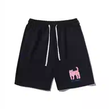 乱步 简约设计美式豹印花透气凉感夏日宽松运动风青少年学生五分裤休闲短裤 男女同款