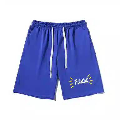 乱步 宽松字母印花潮牌百搭运动透气青少年学生五分裤休闲短裤 男女同款