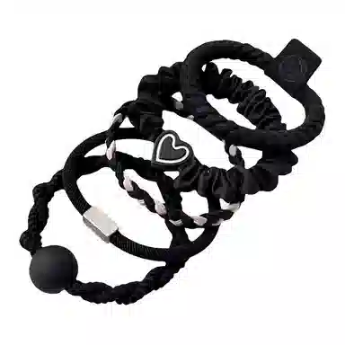 希铃 黑白棕高弹力耐用高端 皮筋 发圈 女款