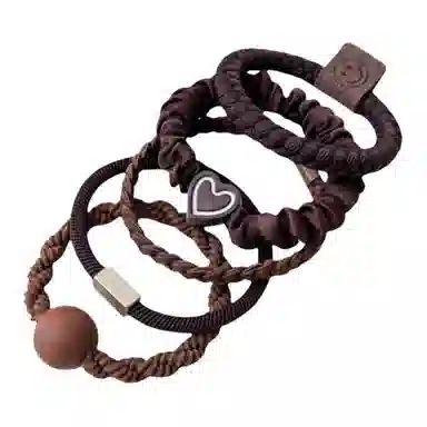 希铃 黑白棕高弹力耐用高端 皮筋 发圈 女款