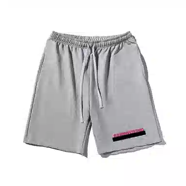 乱步 小众宽松复古字母胶布印花潮牌百搭运动透气休闲短裤 男女同款