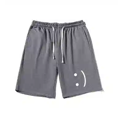 乱步 美式宽松表情印花潮牌百搭运动透气休闲短裤 男女同款