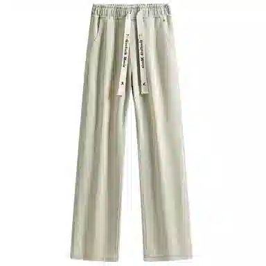 加菲猫家族 美式简约水洗做旧复古宽松舒适直筒垂感系带印花设计废土风时尚高街百搭透气中腰高级感牛仔裤 男女同款