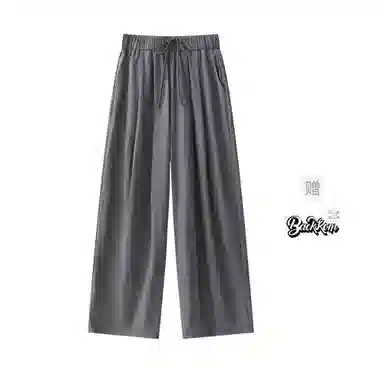 大卫贝肯 美式复古褶皱冰丝薄款肌理感山本裤潮流宽松简约百搭松弛慵懒垂坠感舒适亲肤凉爽透气阔腿休闲裤 男女同款