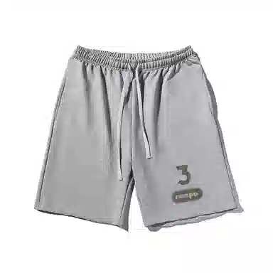 乱步 潮流宽松数字印花潮牌百搭运动透气青少年学生五分裤休闲短裤 男女同款