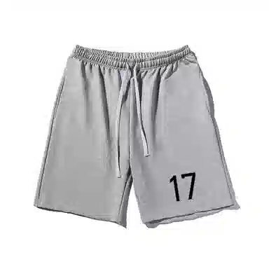 乱步 运动港风宽松五分裤潮流数字印花休闲短裤 男女同款