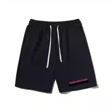 乱步 小众宽松复古字母胶布印花潮牌百搭运动透气休闲短裤 男女同款
