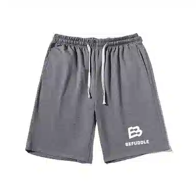 乱步 美式宽松简约英文印花潮牌百搭运动透气五分休闲短裤 男女同款