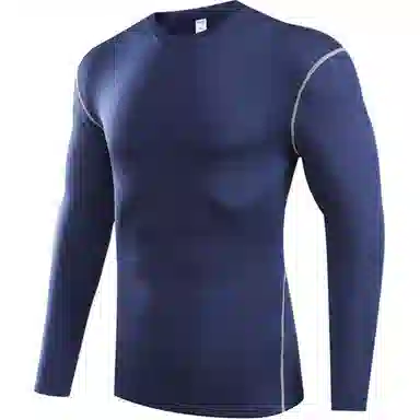 夏季运动时尚紧身透气长袖多功能打底衫健身衣 男款