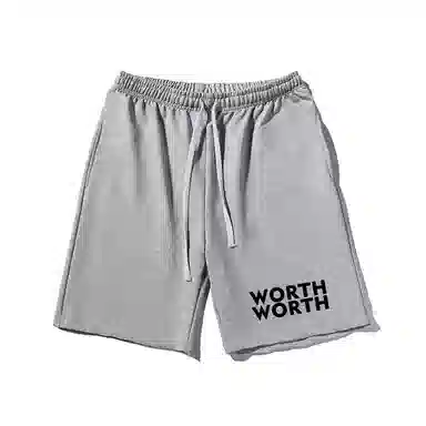 乱步 艺术街头宽松英文印花潮牌百搭运动透气五分裤休闲短裤 男女同款