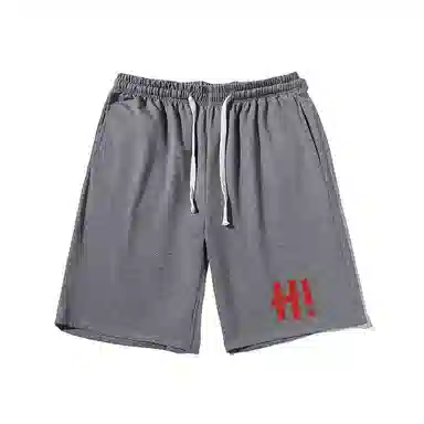 乱步 美式宽松字母印花潮牌百搭运动透气五分休闲短裤 男女同款