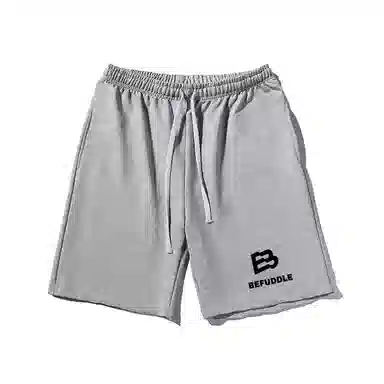 乱步 美式宽松简约英文印花潮牌百搭运动透气五分休闲短裤 男女同款