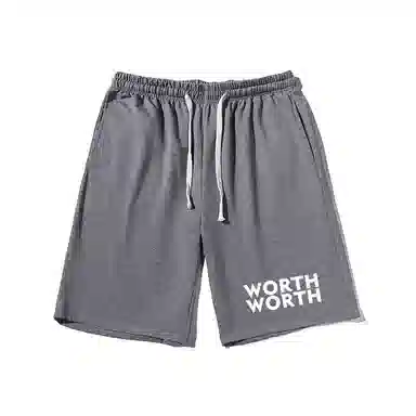 乱步 艺术街头宽松英文印花潮牌百搭运动透气五分裤休闲短裤 男女同款