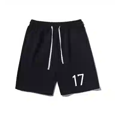 乱步 运动港风宽松五分裤潮流数字印花休闲短裤 男女同款