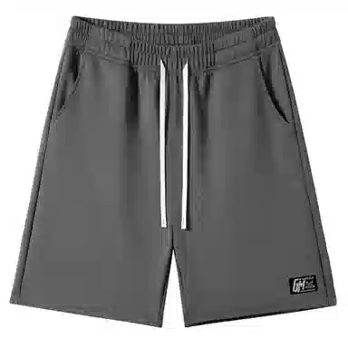 加菲猫家族 美式纯色简约烧花设计宽松舒适直筒垂感学院风日常通勤户外运动跑步篮球百搭系带调节中腰休闲短裤 男女同款