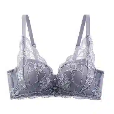欧迪芬 性感蕾丝聚拢上托防下垂收副乳轻薄透气亲肤柔软小胸显大清凉感文胸 女款