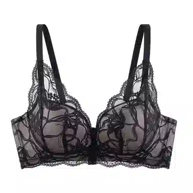 欧迪芬 性感蕾丝聚拢上托防下垂收副乳轻薄透气亲肤柔软小胸显大清凉感文胸 女款