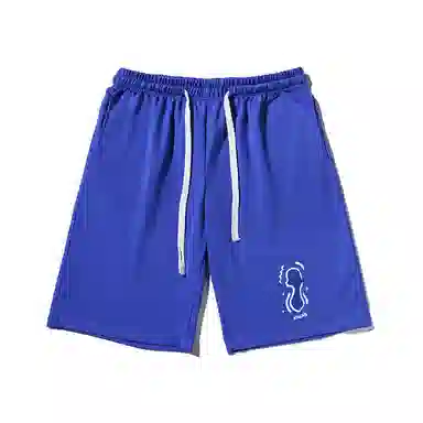 乱步 美式极简印花宽松运动风五分裤休闲短裤 男女同款