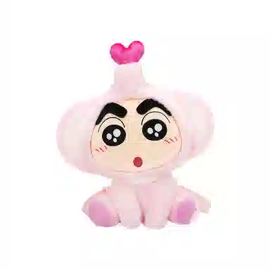 灵动创想 蜡笔小新 立体毛绒可爱呆萌 外出逛街旅行背包 聚酯纤维 双肩包 男女同款情侣款 蓝色/粉色