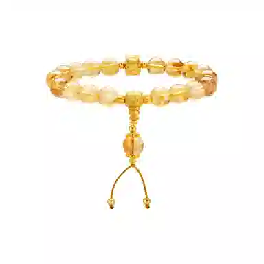 周大生 六字真言#好运天然 黄水晶 手串 女款