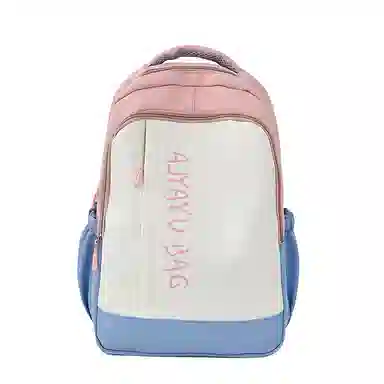 泰格奴 撞色系轻便百搭背包气质高级感潮流时尚初中高中大学生上课书包 尼龙 双肩包 男女同款情侣款 卡其色/粉色/蓝色/绿色/黑色