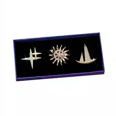 缔晶 轻奢时尚一帆风顺 气质百搭外套上衣通勤 合金 胸针 男款