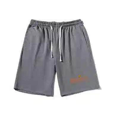 乱步 简约趣味英文设计美式印花透气凉感宽松运动风五分休闲短裤 男女同款