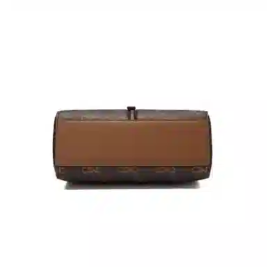 稻草人 高级感精致实用时尚老花 聚氯乙烯革 手提包 女款 深棕色/卡其