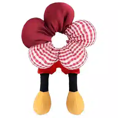 希铃 屁屁可爱格子款丸子头大肠 棉麻 发圈 女款