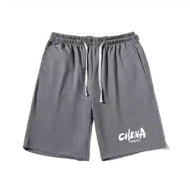 乱步 简约设计美式字母透气凉感宽松运动风休闲短裤 男女同款