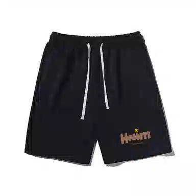 乱步 简约趣味英文设计美式印花透气凉感宽松运动风五分休闲短裤 男女同款