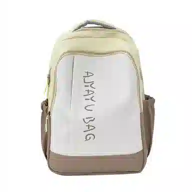 泰格奴 撞色系轻便百搭背包气质高级感潮流时尚初中高中大学生上课书包 尼龙 双肩包 男女同款情侣款 卡其色/粉色/蓝色/绿色/黑色