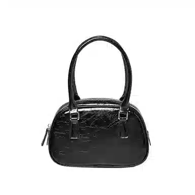 纳兰杜 女包百搭潮流甜酷少女高颜值个性精致包包 牛皮 保龄球包手提包单肩斜挎包手拎包 常规 女款 太空银/子夜黑