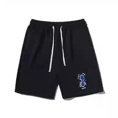 乱步 美式极简印花宽松运动风五分裤休闲短裤 男女同款