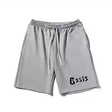 乱步 古怪设计美式字母透气凉感宽松运动五分休闲短裤 男女同款