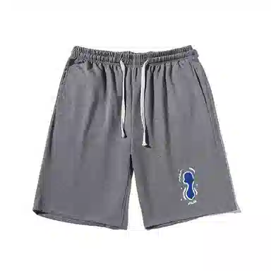 乱步 美式极简印花宽松运动风五分裤休闲短裤 男女同款